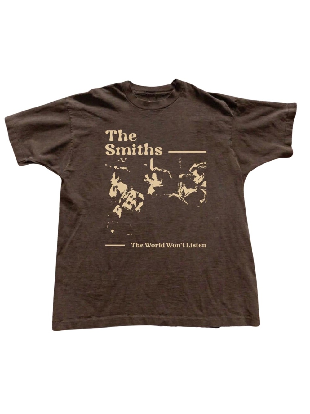 Gildan The Smiths 'The World Won't Listen' Brown Graphic Tee